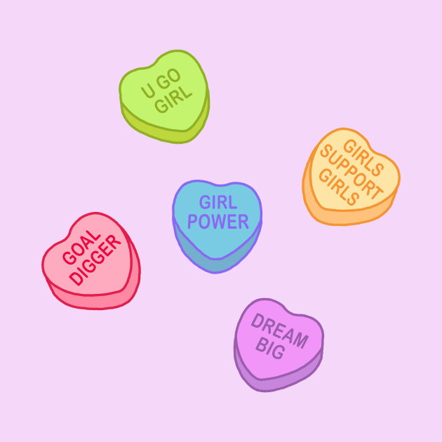 Conversation Hearts - Girl Power - Sticker Pack - Valentines Day by NOSSIKKO