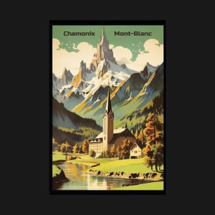 Chamonix, Mont Blan, Ski Poster T-Shirt