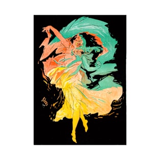 Dancer In Motion Swirls of Color 1897 Jules Cheret T-Shirt