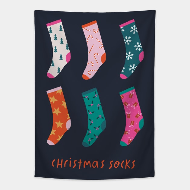 Christmas Socks Tapestry by Duchess Plum