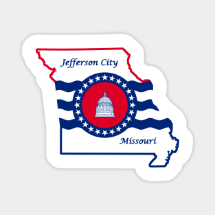 Jefferson City Missouri Flag State Outline Magnet