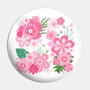 Pink Floral Paradise_Orange Background Pin