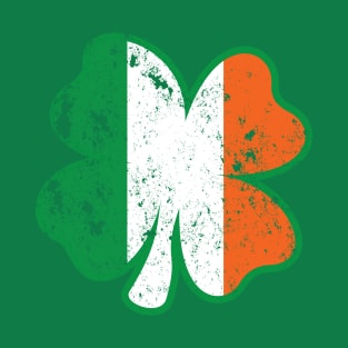 Clover Irish Flag DISTRESSED T-Shirt