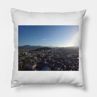 Mt. Fuji from a Drone in Shizuoka Japan Pillow