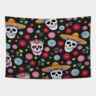 Mexican Sugar Skull Tapestry