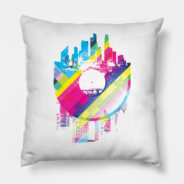 Urban Vinyl Pillow by Sitchko