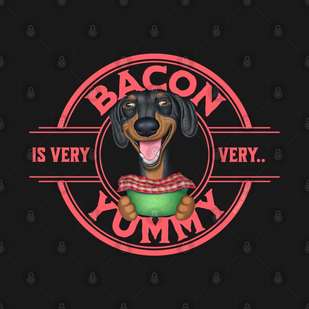 Cute Dachshund Bacon is Very Yummy by Danny Gordon Art