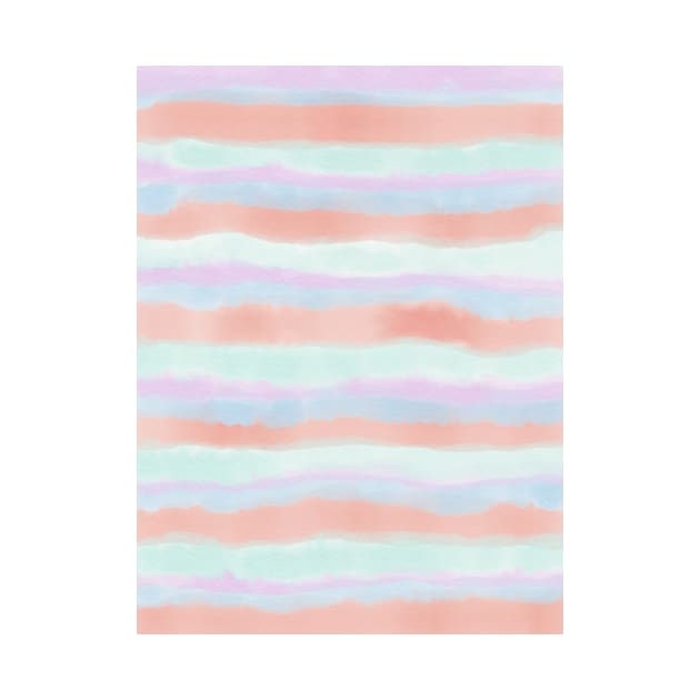 Pastel Rainbow Watercolour Print by AlexandraStr