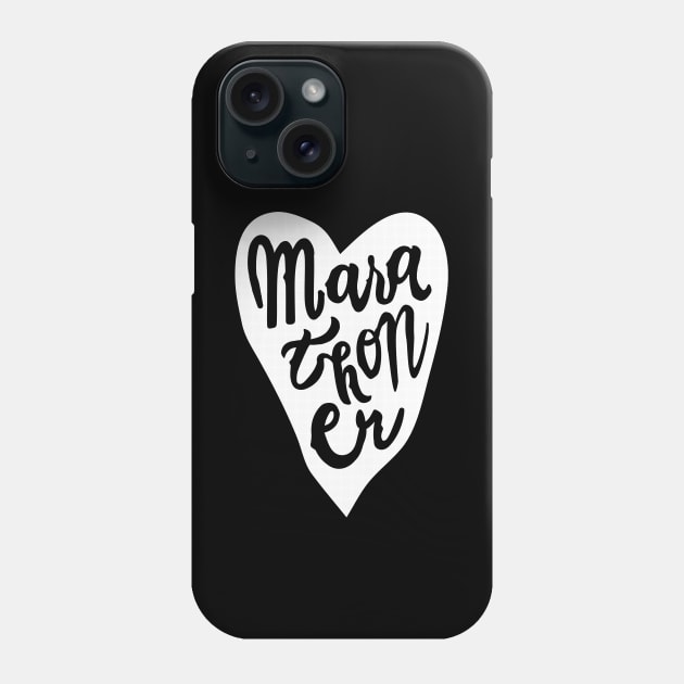 Marathoner Heart Handlettered Marathon Phone Case by SunnyLemonader