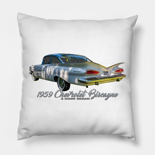 1959 Chevrolet Biscayne 2 Door Sedan Pillow by Gestalt Imagery