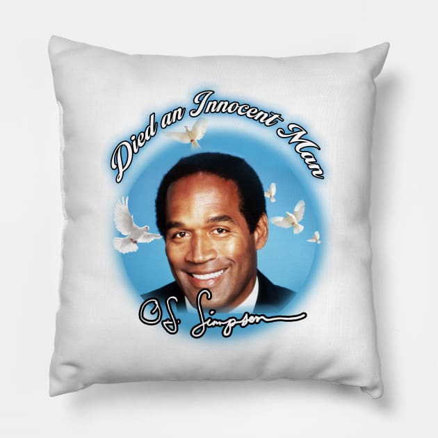 Died an Innocent Man Pillow by bmron