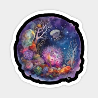 Coral Reef - A watercolor inspired Coral Reef Magnet