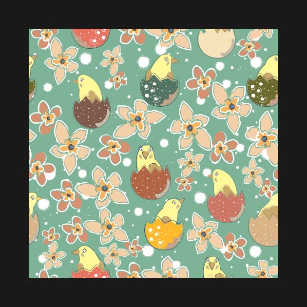 Chicken Pattern by Kristina Stellar Scandinavian Land