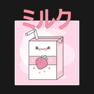 Japanese Aesthetics Kawaii Strawberry Milk Shake T-Shirt