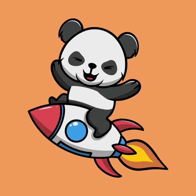 Cute Panda go to outer space by Cubbone