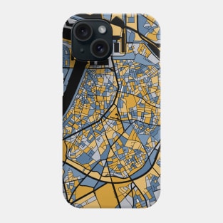 Antwerp Map Pattern in Blue & Gold Phone Case