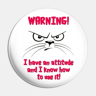 Cat with an Attitude Pin