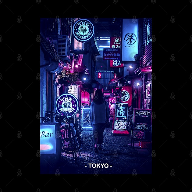 Tokyo Street Neon Synthwave by JeffDesign