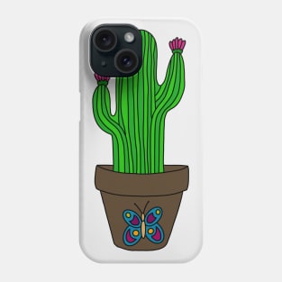 Cute Cactus Design #135: Desert Cactus With Blooms In Butterfly Pot Phone Case