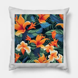 Tropical Flowers Pattern 8 Pillow