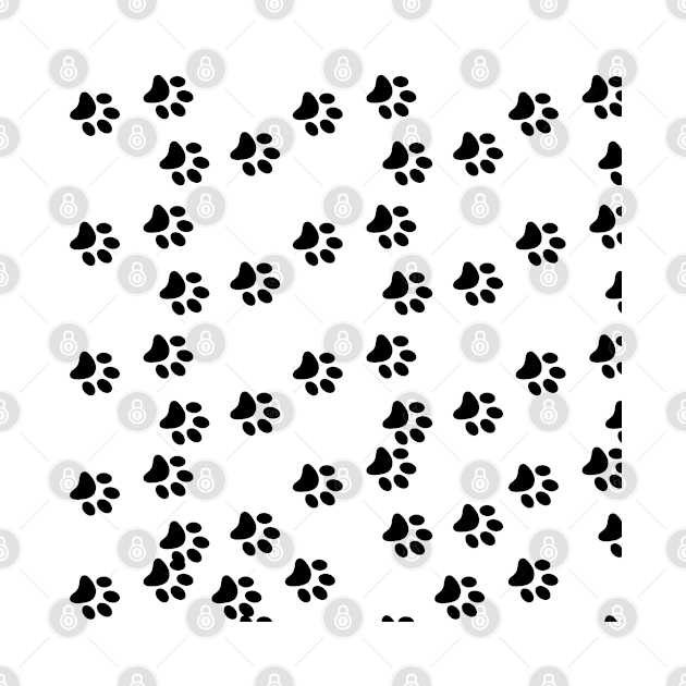 Paw Black and White Pattern by SomebodyArts