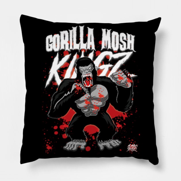 MARKO SKITZO X GORILLA MOSH KINGZ Pillow by MarkoSkitzo