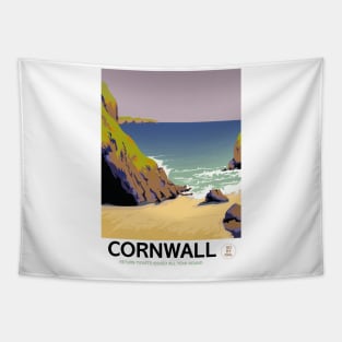 Cornwall vintage style travel poster Tapestry