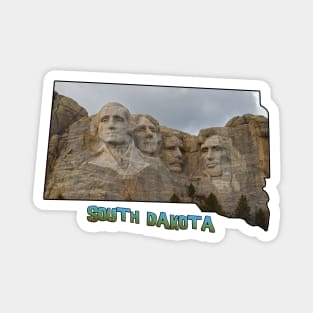 South Dakota State Outline (Mount Rushmore) Magnet