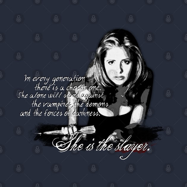 Buffy The Vampire Slayer BW by CursedRose