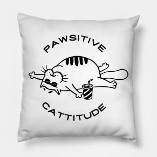 pawsitive cattitude Pillow