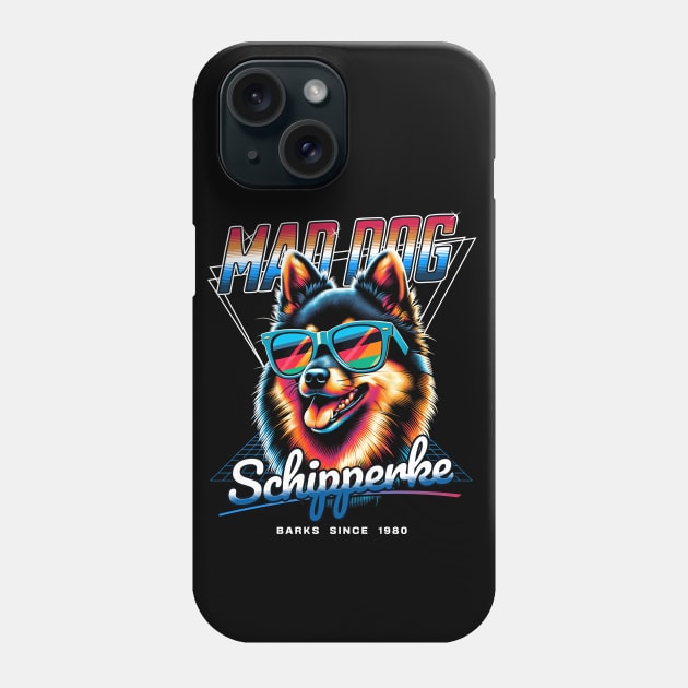 Mad Dog Schipperke Phone Case by Miami Neon Designs