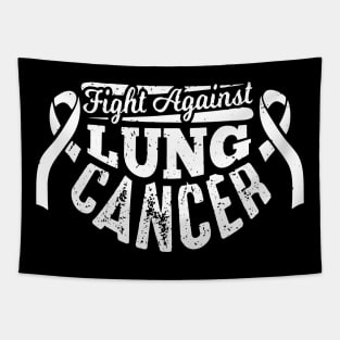 Fight Against Lung Cancer Vintage White Ribbon Gift Tapestry