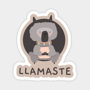 LLamaste,  cute funny slogan, humor slogan, lama Magnet