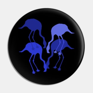 Blue Flamingo Animal Pattern Pin