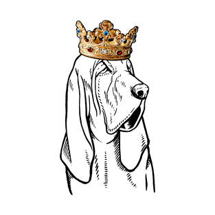 Bloodhound Dog King Queen Wearing Crown T-Shirt