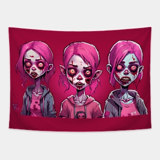 Creepy pink zombie Tapestry