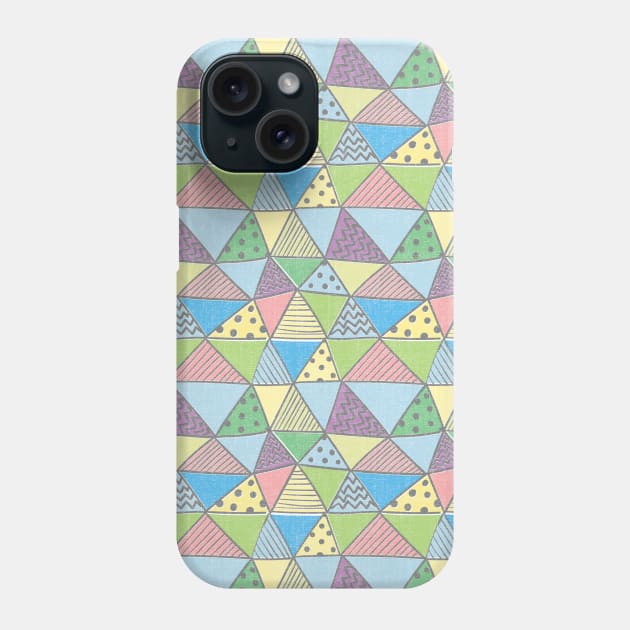 Pastel Doodle Triangles Pattern Phone Case by QUANTINEL