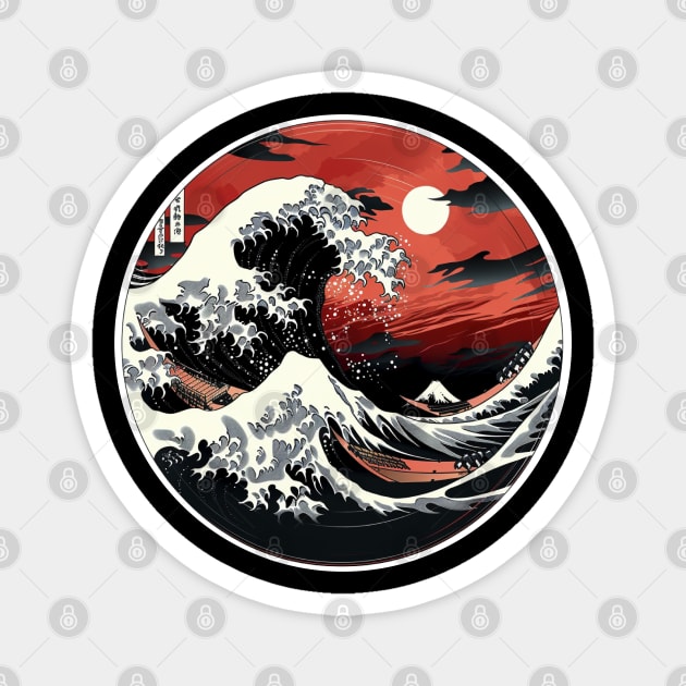 The Red wave of kanagawa Magnet by NineBlack