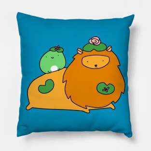 Lily Pad Lion and Frog Pillow