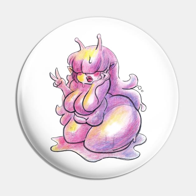 Watercolor Snail Girl Pin by saradaboru