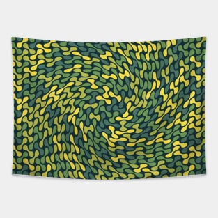 Twisted Metaballs Pattern (Green Yellow) Tapestry