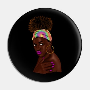 Beautiful Afro Melanin African Woman Pin