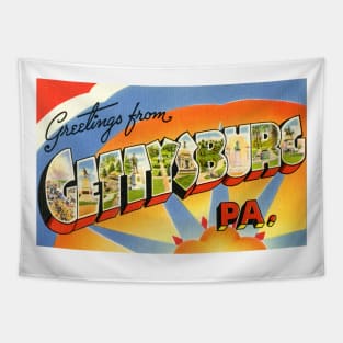 Greetings from Gettysburg, Pennsylvania - Vintage Large Letter Postcard Tapestry