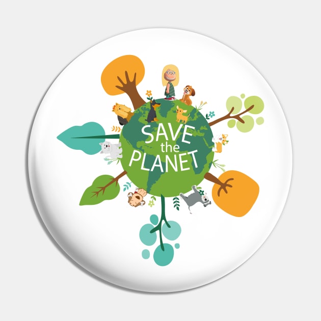 Save the Planet Pin by GalfiZsolt