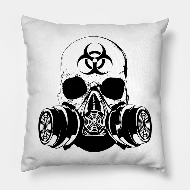 Biohazard Zombie Skull Pillow by Ratherkool