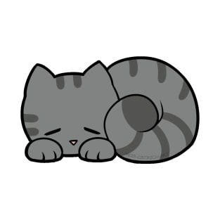 Sleepy Cat - Grey T-Shirt