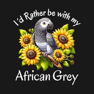Timneh African Grey Parrot Sunflower African Grey Mom Mama T-Shirt