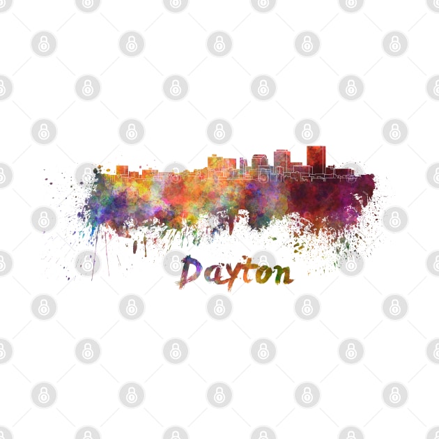 Dayton skyline in watercolor by PaulrommerArt