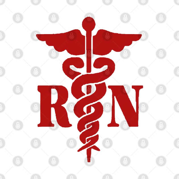 Registered Nurse R N Red by tfortwo