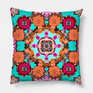 Colorful Flower Power Pattern Pillow